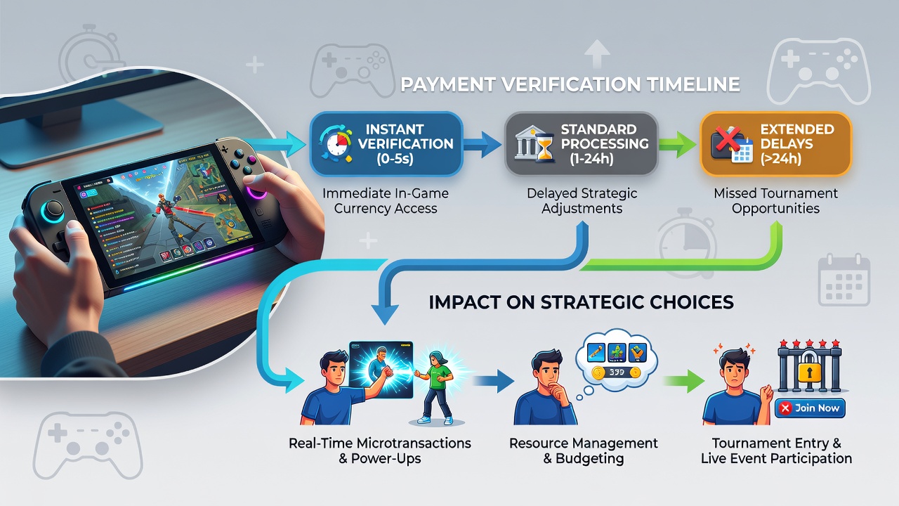 Darstellung strategischer Anpassungen bei mobilen Live-Gaming-Transaktionen mit Fokus auf Verifizierungs-Timelines